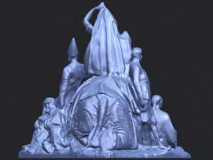 villagers and elephant 3D Print Model