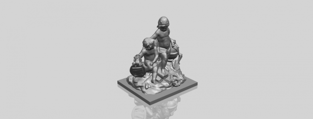 two kids 01 Modelo de Impressão 3D .c4d .max .obj .3ds .fbx .stl .blend 