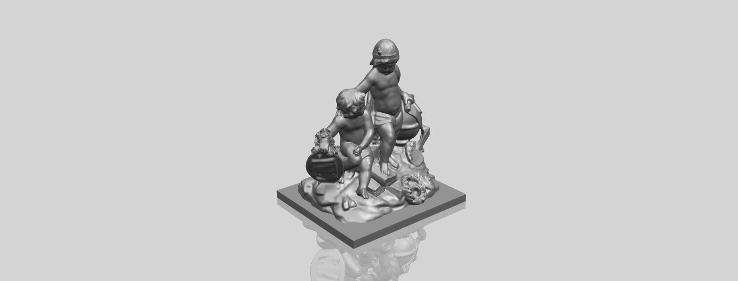 two kids 01 3D Print Model .c4d .max .obj .3ds .fbx .stl .blend 