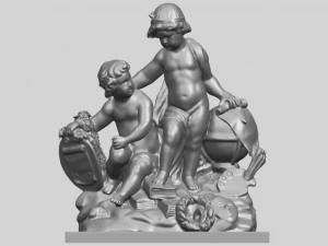 two kids 01 3D Print Model