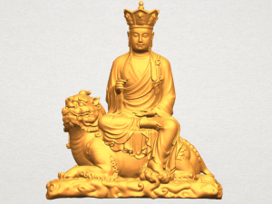 avalokitesvara bodhisattva - sit on lion 3Dプリントモデル