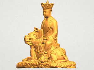 avalokitesvara bodhisattva - sit on lion 3D 打印模型