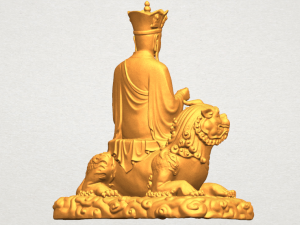 avalokitesvara bodhisattva - sit on lion 3D 打印模型