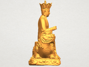 avalokitesvara bodhisattva - sit on lion 3D 打印模型