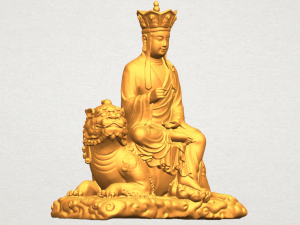 avalokitesvara bodhisattva - sit on lion 3D 打印模型