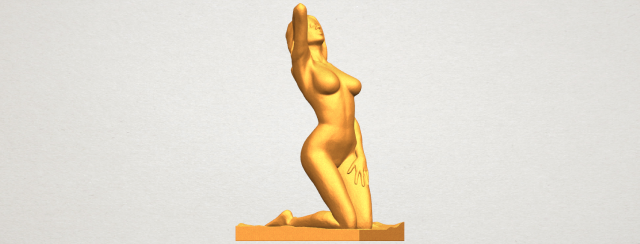 naked girl - bended knees 03 3D-printmodel .c4d .max .obj .3ds .fbx .stl .blend 