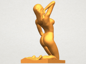 naked girl - bended knees 03 3D-printmodel