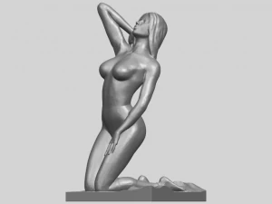 naked girl - bended knees 03 3D Print Model