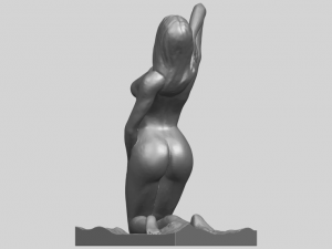 naked girl - bended knees 03 3D-printmodel