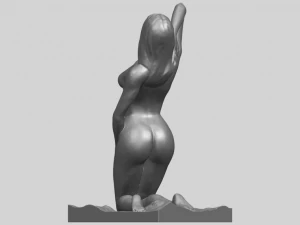 naked girl - bended knees 03 3D Print Model