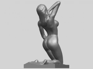 naked girl - bended knees 03 3D Print Model