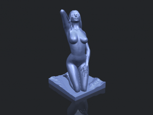 naked girl - bended knees 03 3D-printmodel