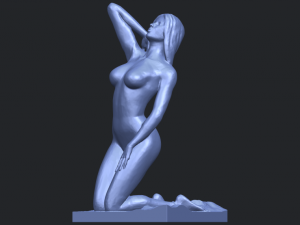 naked girl - bended knees 03 3D-printmodel