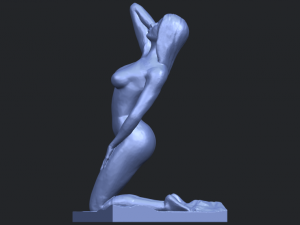 naked girl - bended knees 03 3D-printmodel