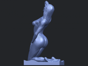 naked girl - bended knees 03 3D-printmodel