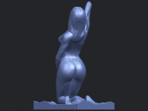 naked girl - bended knees 03 3D-printmodel