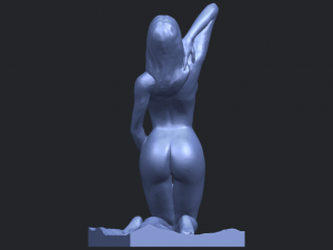 naked girl - bended knees 03 3D-printmodel