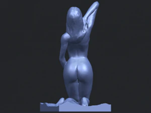 naked girl - bended knees 03 3D Print Model