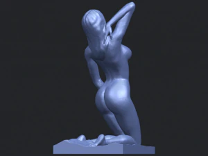 naked girl - bended knees 03 3D Print Model