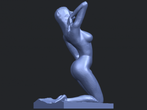 naked girl - bended knees 03 3D-printmodel