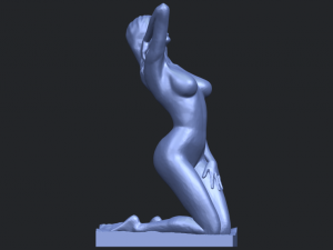 naked girl - bended knees 03 3D-printmodel