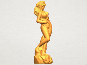 naked girl - bathing07 Modello di stampa 3D