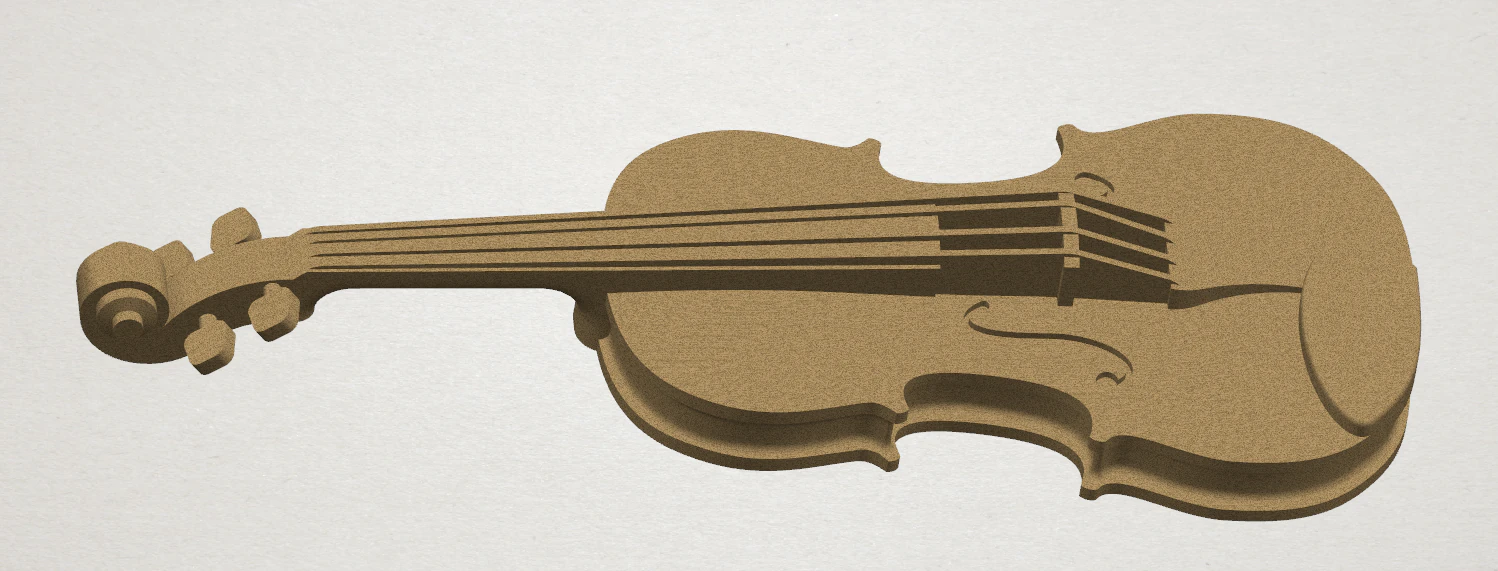 violin 3D Print Model .c4d .max .obj .3ds .fbx .stl .blend 