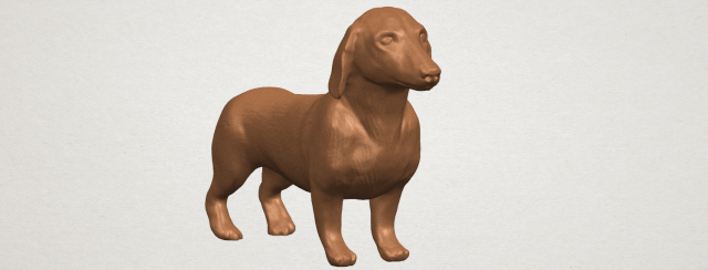 dog - dachshund 3Dプリントモデル .c4d .max .obj .3ds .fbx .stl .blend 