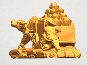 golden car 3D Print Model