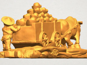 golden car 3D Print Model