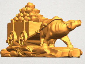 golden car 3D Print Model