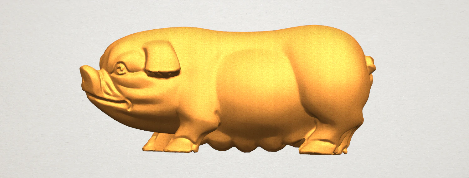 pig 01 female 3D Print Model .c4d .max .obj .3ds .fbx .stl .blend 