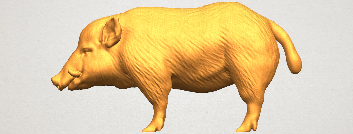 pig 02 3D Print Model .c4d .max .obj .3ds .fbx .stl .blend 