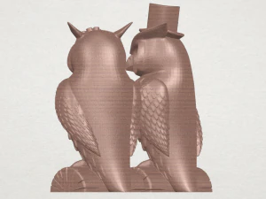 a pair of owl male and female 3D Print Model