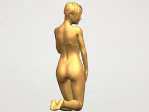 sexy girl 07 bending knees 3D Print Model