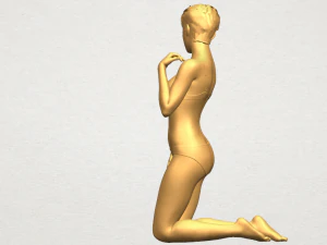 sexy girl 07 bending knees 3D Print Model