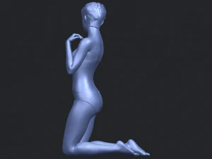 sexy girl 07 bending knees 3D Print Model