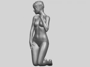 sexy girl 07 bending knees 3D Print Model