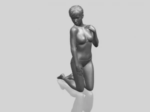 sexy girl 07 bending knees 3D Print Model