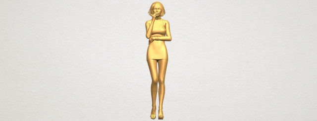 beautiful girl 06 - smoking 3Dプリントモデル .c4d .max .obj .3ds .fbx .stl .blend 