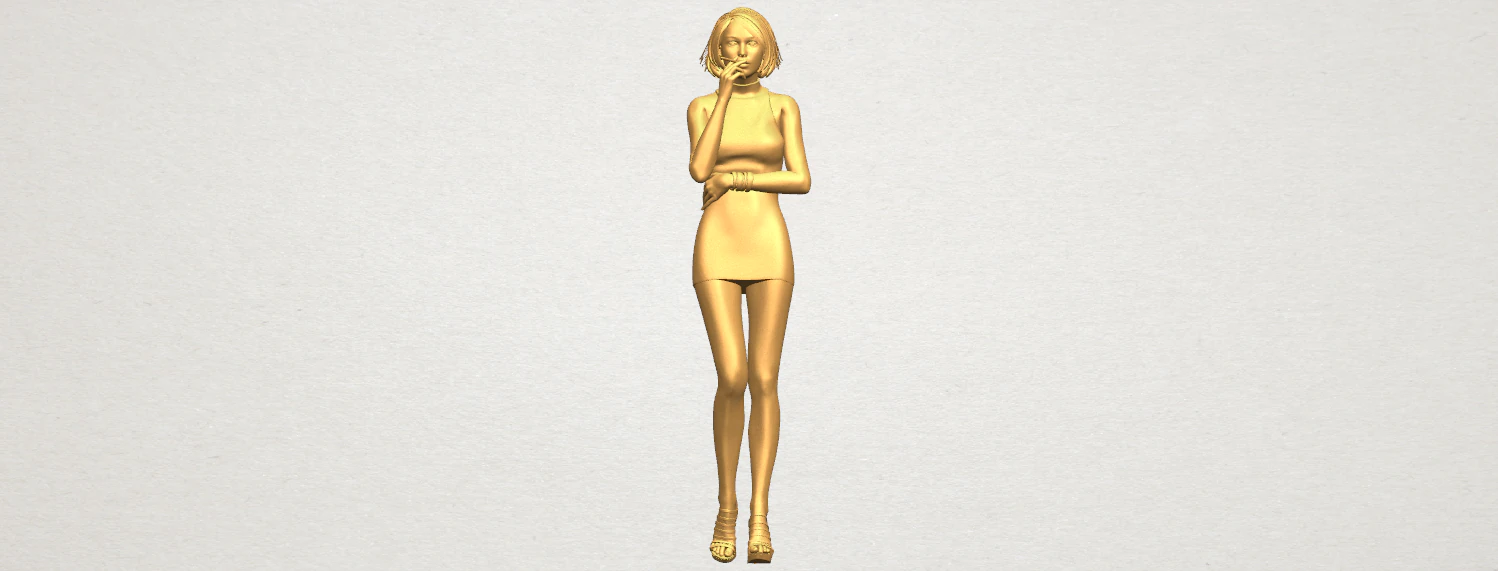 beautiful girl 06 - smoking 3D Print Model .c4d .max .obj .3ds .fbx .stl .blend 