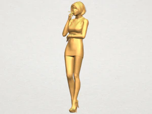beautiful girl 06 - smoking 3D Print Model