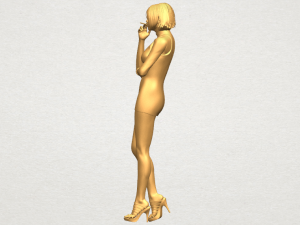 beautiful girl 06 - smoking 3Dプリントモデル