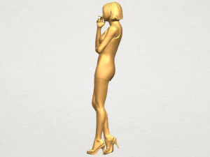 beautiful girl 06 - smoking 3D Print Model