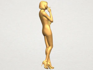 beautiful girl 06 - smoking 3D Print Model
