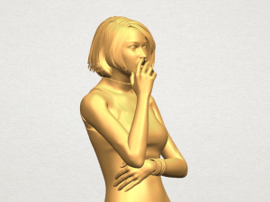 beautiful girl 06 - smoking 3Dプリントモデル