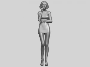 beautiful girl 06 - smoking 3D Print Model
