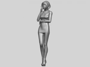 beautiful girl 06 - smoking 3D Print Model