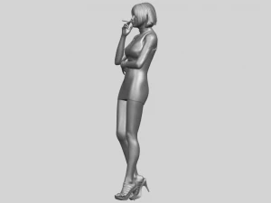 beautiful girl 06 - smoking 3D Print Model