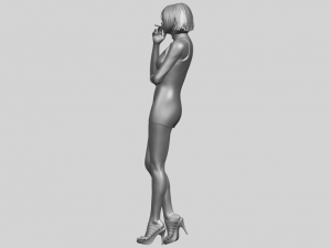 beautiful girl 06 - smoking 3Dプリントモデル